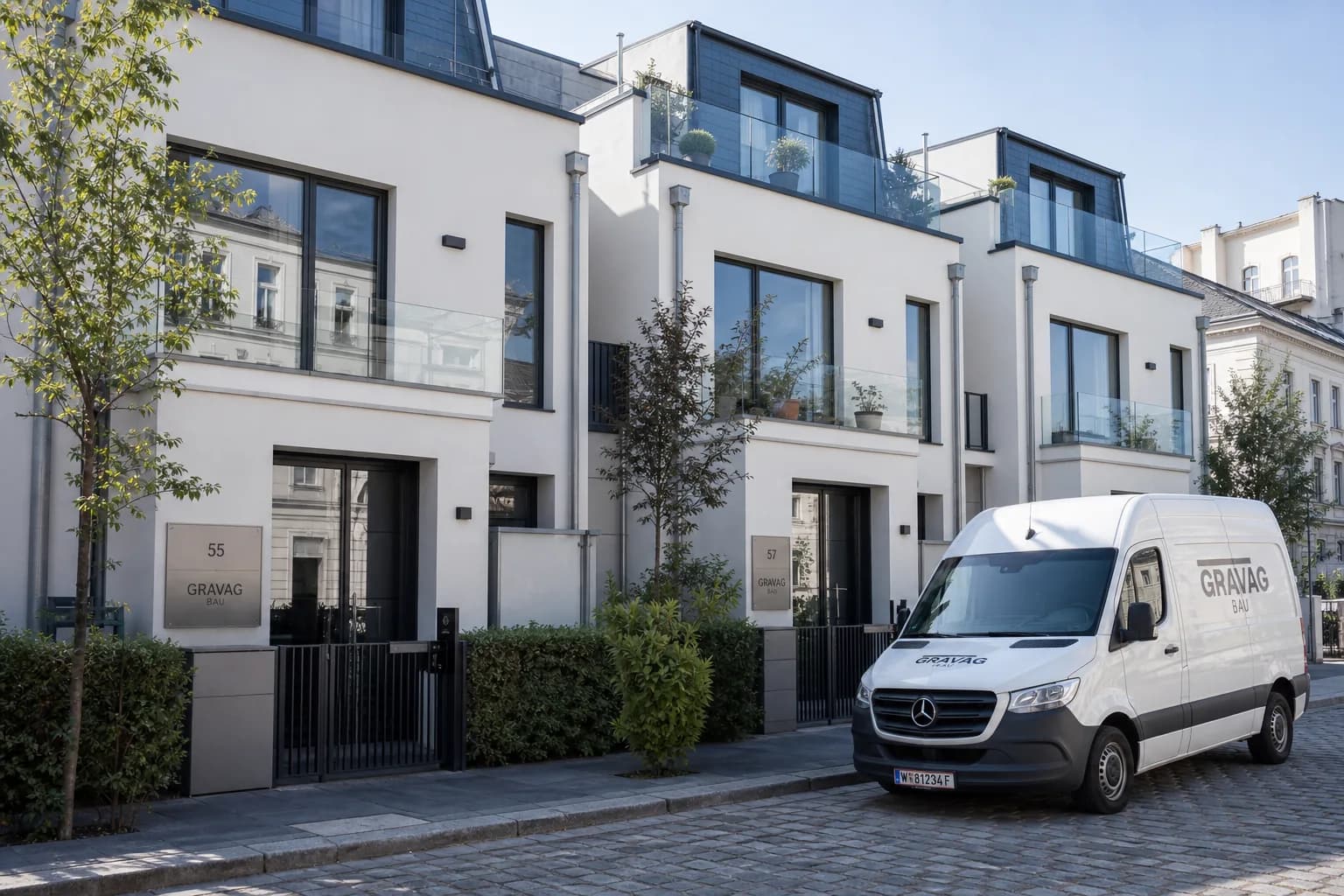 Modernes Reihenhaus – 1210 Floridsdorf – GRAVAG BAU Referenzprojekt