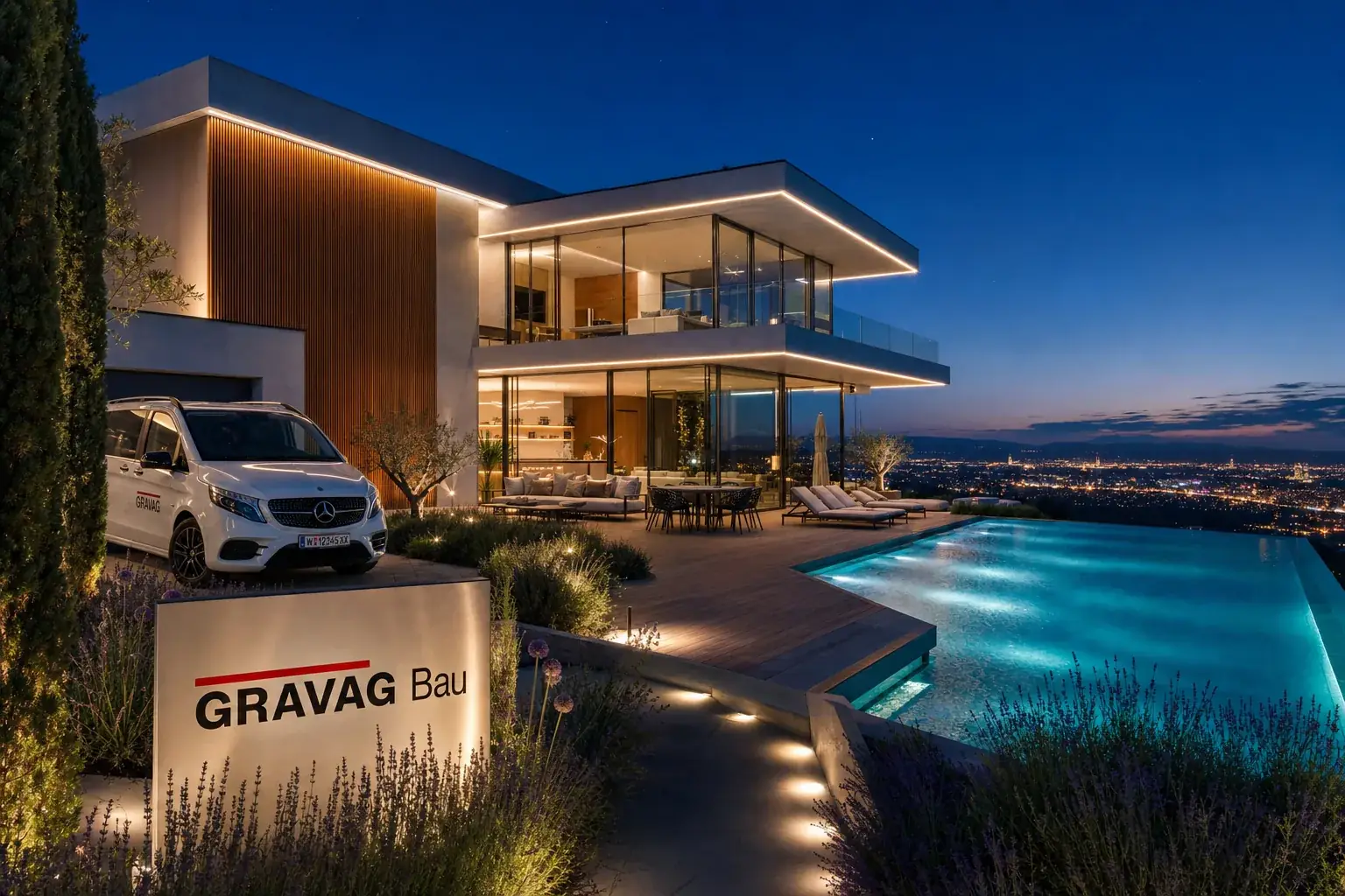 Luxusvilla mit Infinity-Pool – 1190 Döbling – GRAVAG BAU Referenzprojekt